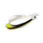 Preview: Trixi Gronau travel shoehorn, Cedric, stainless steel, leather metallic limone, closed back